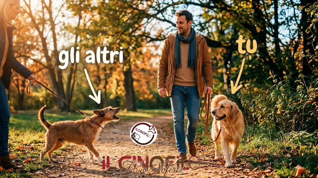 Il cane che reagisce ad altri cani al guinzaglio: perché succede e come intervenire 1 CANE-AL-GUINZAGLIO-ILCINOFILO